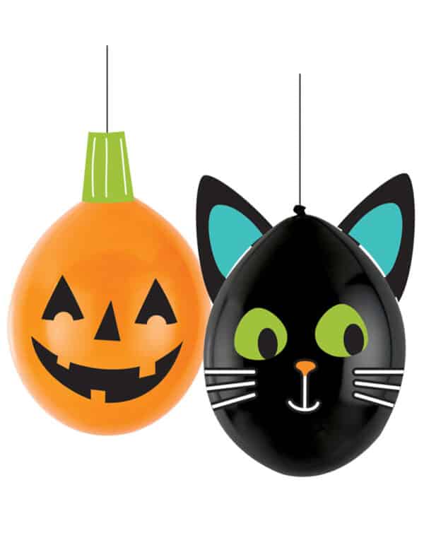 Halloween-Luftballons zum Gestalten Halloween-Deko orange-schwarz 30 cm