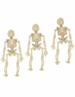 Hängedeko Halloween Skelett Figuren 3 Stück beige 12cm