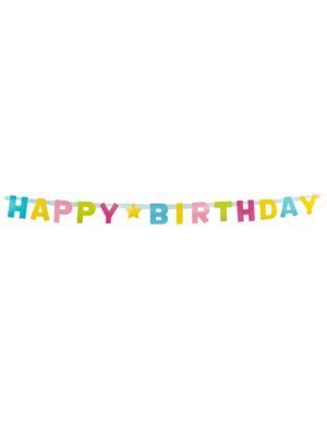 Happy Birthday Geburtstags-Girlande bunt 150 cm