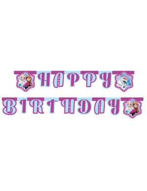 Happy-Birthday-Girlande Eiskönigin violett