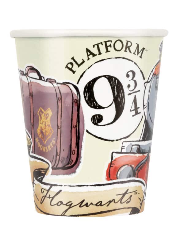 Harry Potter Trinkbecher Tischzubehör 8 Stück beige-rot-braun 270 ml