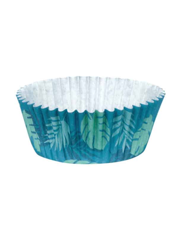 Hawaii-Cupcake-Förmchen 50 Stück blau-grün 6