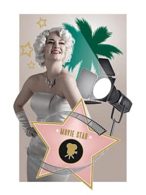 Hollywood Schild Party-Deko Diva bunt 40x36cm