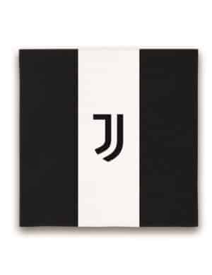 Juventus-Servietten Tischdeko 20 Stück schwarz-weiss 33x33cm