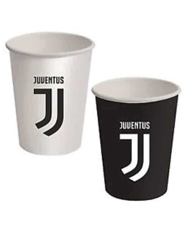 Juventus-Trinkbecher 8 Stück schwarz-weiss 250 ml