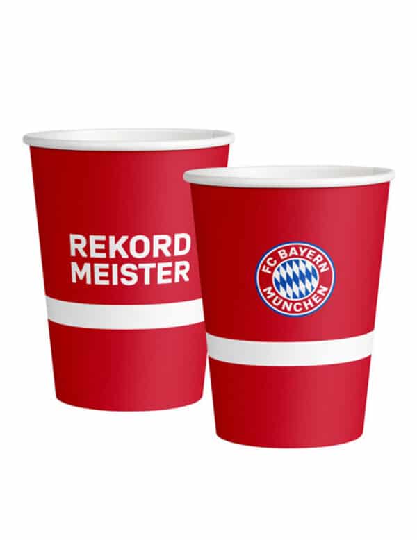 Kleine FC Bayern München Pappbecher 8 Stück rot-weiß-blau 250 ml