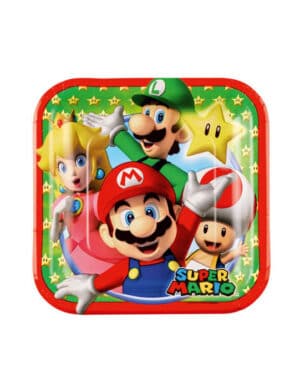 Kleine Pappteller Super Mario 8 Stück bunt 18cm