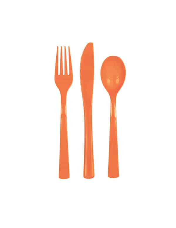 Kunstoff Besteck-Set 18-teilig orange