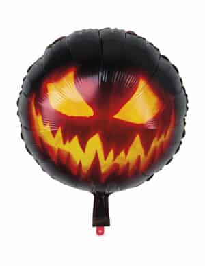 Kürbis-Ballon Aluminium Halloween-Dekoration schwarz-orange 45cm