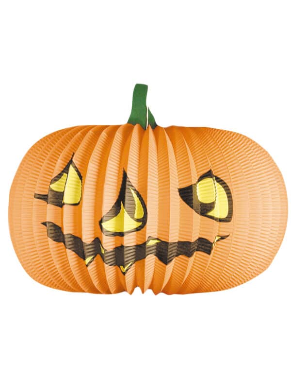 Kürbis-Lampion Halloween-Deko orange-grün 36cm