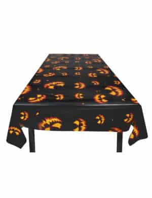 Kürbis-Tischdecke Halloween-Dekoration schwarz-orange 120x180 cm