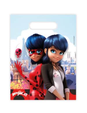 Ladybug-Geschenkbeutel Miraculous 6 Stück Kindergeburtstag bunt 23 x 16