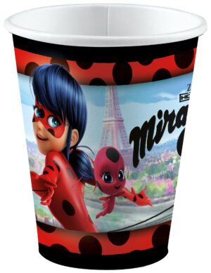 Ladybug-Partybecher Miraculous-Tischdeko 8 Stück bunt 250ml