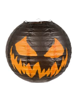 Kürbislaterne Halloween-Dekoration schwarz-orange 25cm