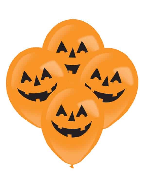 LED Ballons Kürbisse Halloween Deko 4 Stück orange-schwarz