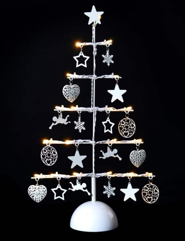 Leuchtende Christbaum-Raumdeko weiß 45 cm