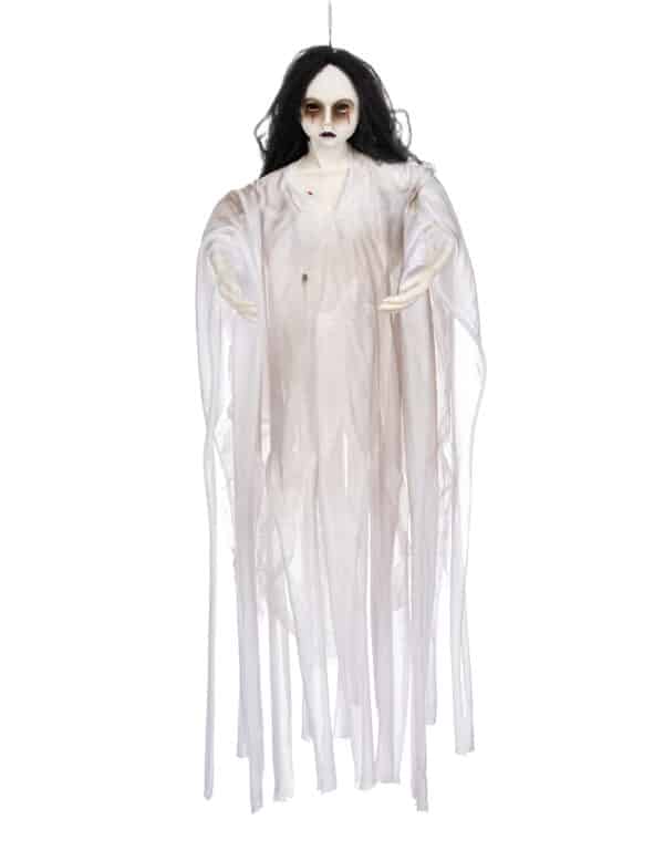 Leuchtende Geister-Braut 90cm Halloweendeko weiß