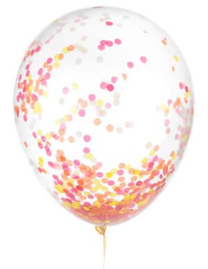 Leuchtender Latex-Ballon mit Konfetti 30 cm