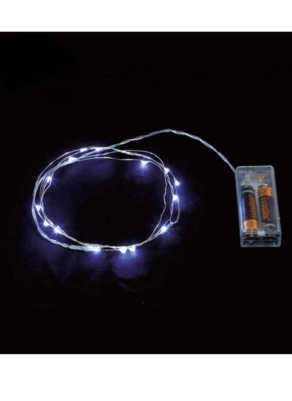 Lichterkette mit weissen Leuchten Weihnachtsdeko weiss 2 m