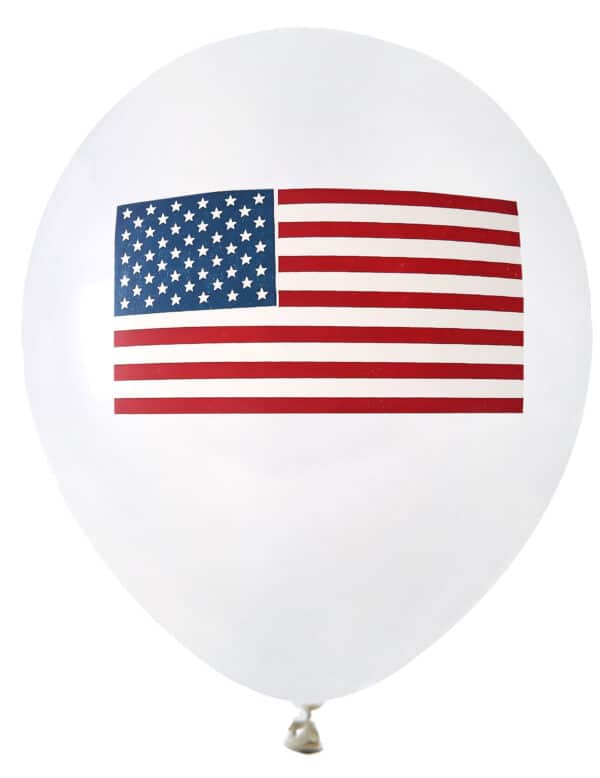 Luftballons USA Flagge Raumdekoration 8 Stück weiß-blau-rot