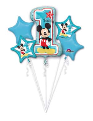 Mickey Maus Luftballon-Set Partydeko Kindergeburtstag 5-teilig bunt