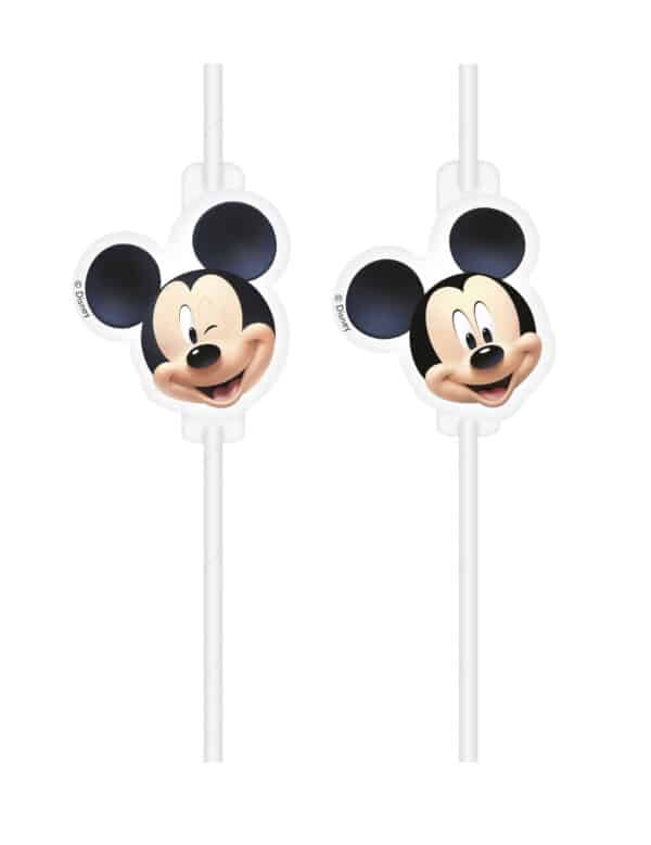 Mickey Strohhalme 4 Stück schwarz-weiss-beige