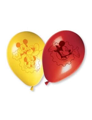 Micky Maus Luftballons mit Micky und Minnie Maus Disney-Lizenzartikel 8 Stück rot-gelb 30cm