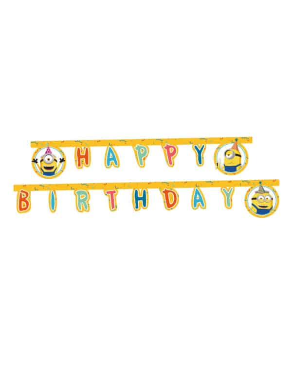 Minions Happy Birthday Papiergirlande bunt 120 cm