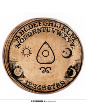 Mysteriöse Ouija-Pappteller Halloween-Tischdeko 8 Stück braun-schwarz 23 cm