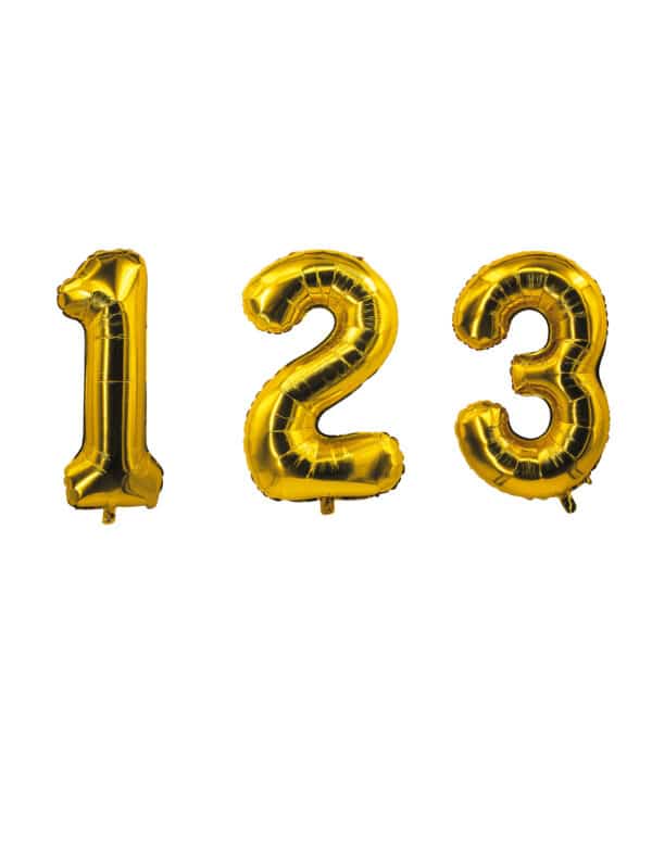 Nummern-Folienballons goldfarben 0-9 85 cm