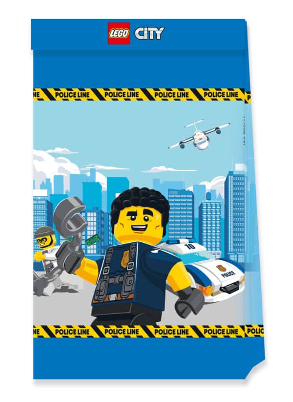 Offizielle Lego City-Partytüten aus FSC-Papier 4 Stück bunt