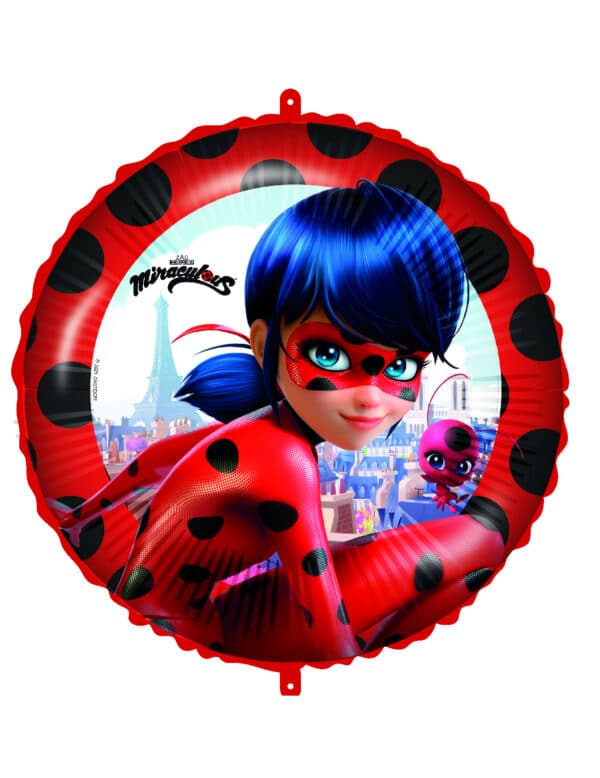 Offizieller Ladybug-Aluminiumballon rund bunt 46 cm