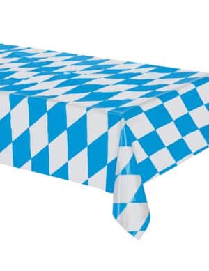 Bayrische Tischdecke aus Kunststoff blau-weiss