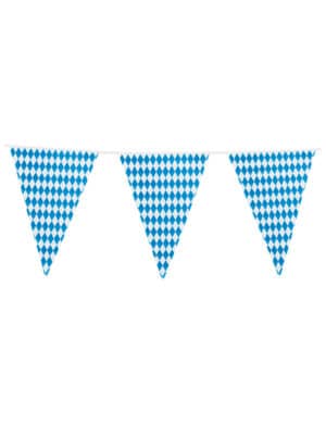 Bayrische-Wimpel-Girlande Raumdekoration blau-weiss