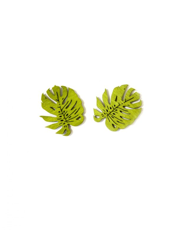 Palmenblatt-Konfetti aus Holz Sommerparty-Deko 10 Stück grün 4 cm