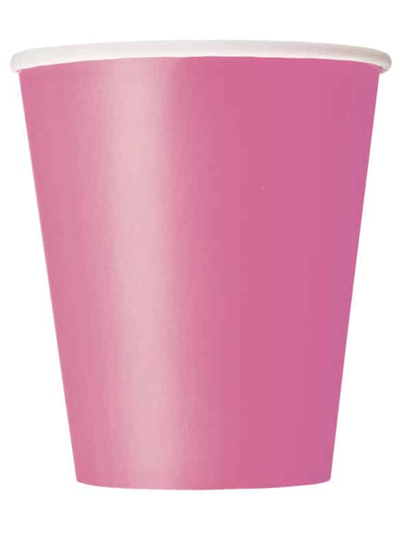 Pappbecher Einwegbecher 8 Stück rosa 266ml