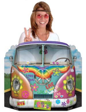 Party Deko Pappaufsteller Hippie Bus bunt 94x64cm