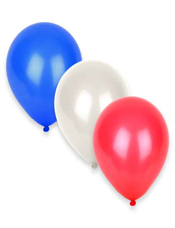 Party Zubehör Luftballons Frankreich 12 Stück blau-weiss-rot