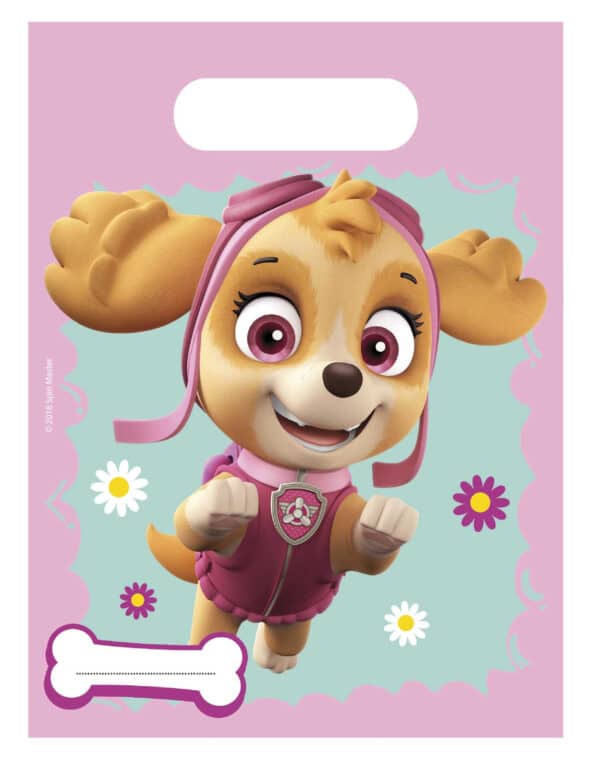 Paw Patrol-Geschenktüten Skye und Everest Kindergeburtstag Deko 6 Stück bunt