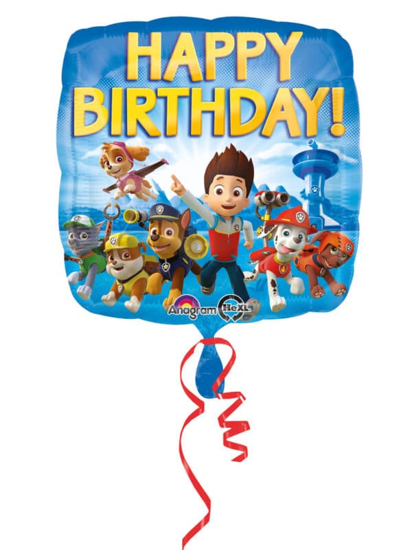 Paw Patrol Happy Birthday Folien-Ballon blau-bunt