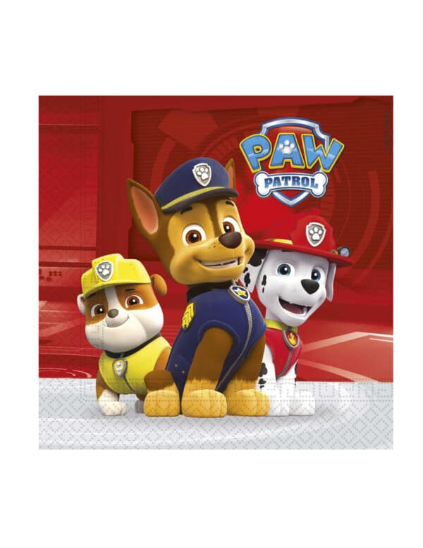 Paw Patrol-Servietten Tischdeko Kindergeburtstag 20 Stück bunt 33x33cm