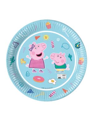 Peppa Wutz-Pappteller Kindergeburtstag Partydeko 8 Stück bunt 23 cm