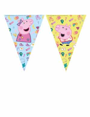 Peppa Wutz-Wimpelgirlande 9 Wimpel Partydeko bunt 2