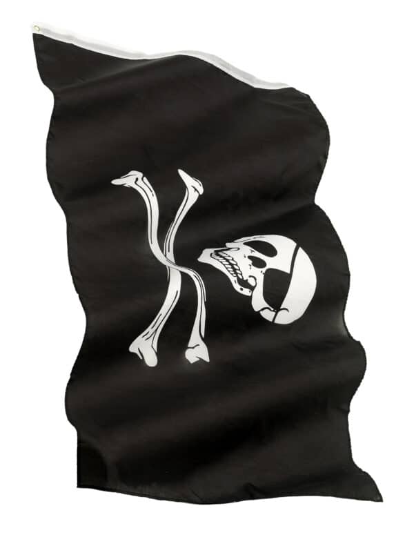 Piratenflagge Totenkopf Party-Deko schwarz-weiss 150x90cm