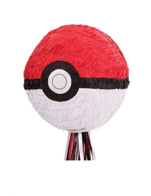 Pokéball-Piñata Pokémon rot-weiß-schwarz 26 cm
