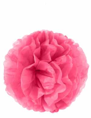 Pompom-Hängedeko Dekoball pink 25cm