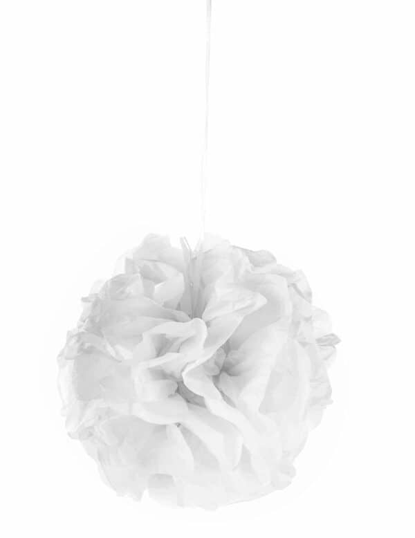 Pompom-Hängedeko Dekoball weiss 25cm