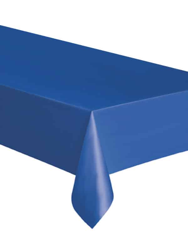 Rechteckige Kunststoff-Tischdecke blau 137 x 274 cm