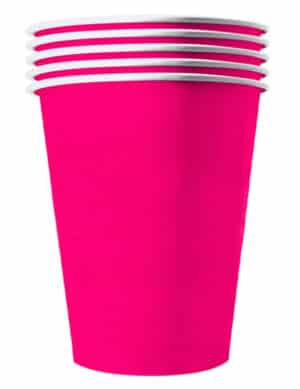 Recycelbare Pappbecher 20 Stück pink 530 ml