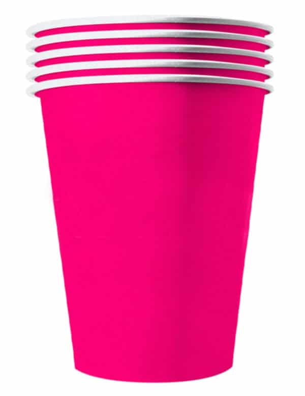 Recycelbare Pappbecher 20 Stück pink 530 ml